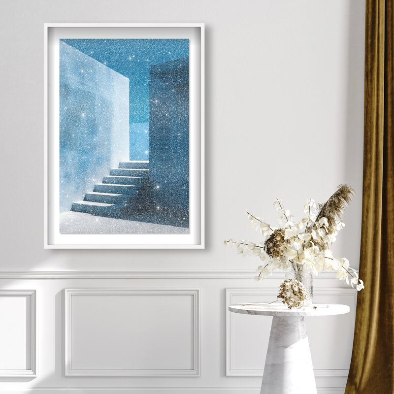 Deep Ocean Walls II Print by Oliver Gal, 37.5"H x 25.5"W, White Shadowbox