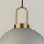 Rabiya 1 - Light Brass Sphere Pendant-Modern Glass Pendant Light - 25cm Adjustable Industrial Ceiling Fixture with E27 Stainless Iron Design