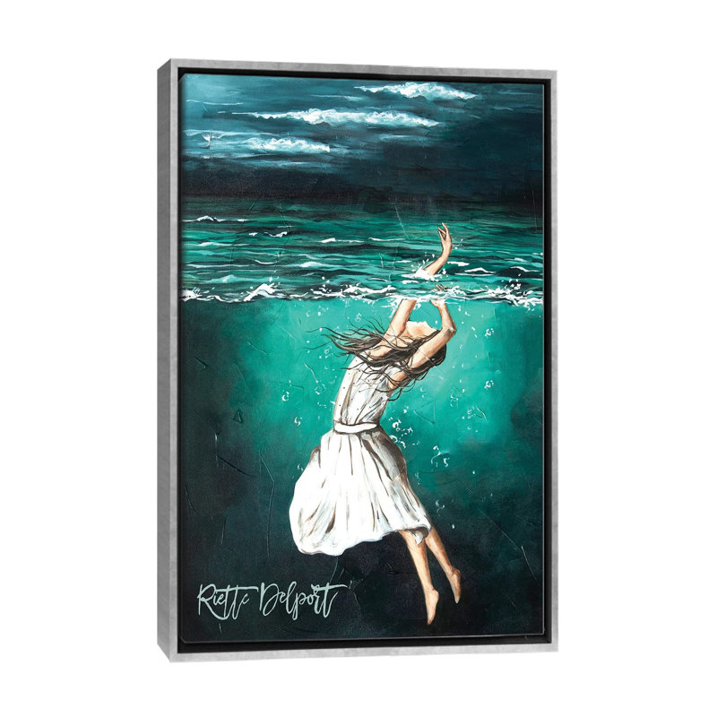 Grace - reproduction d'art murale - toile encadrée, H 40 po x l 26 po, Floater Framed Print Canvas without Mat, Silver