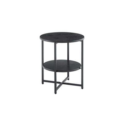 Small Round Side Table,2 Tiers Farmhouse End Table,Accent Tables For Small Spaces,Night Stands For Bedrooms Living Room,Coffee Tables With Storage She by 17 Stories