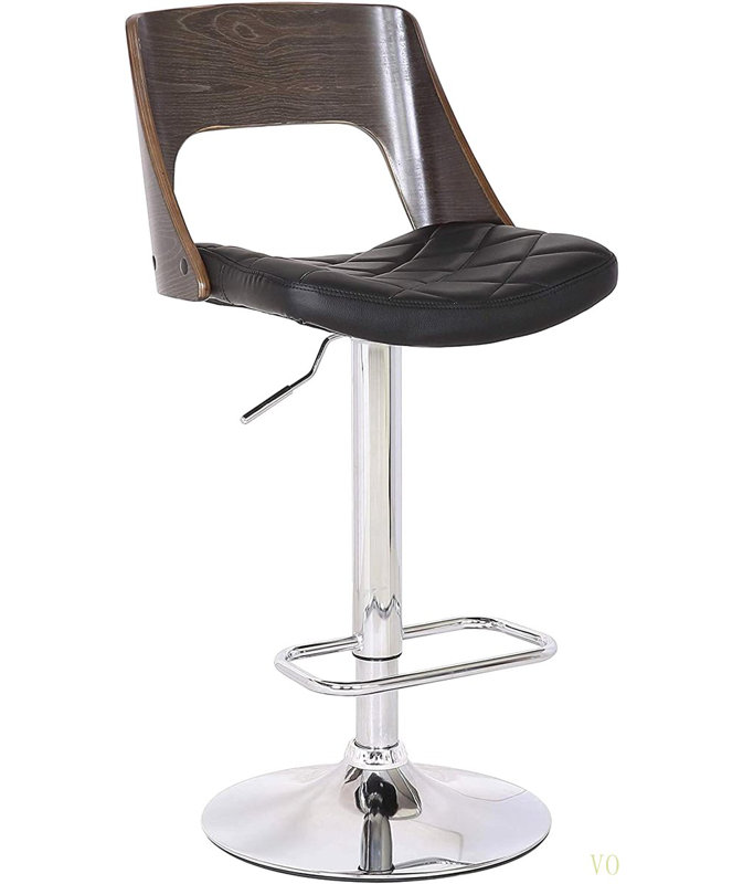 Tabouret de bar pivotant à dossier en bois cintré Bentwood