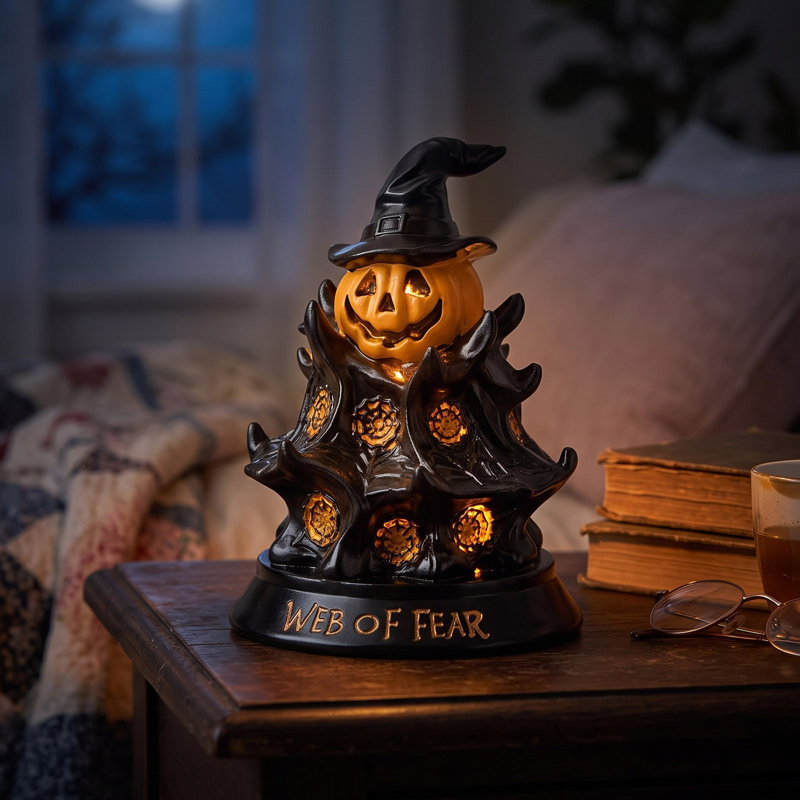 Halloween Witch Hat & Pumpkin Night Light