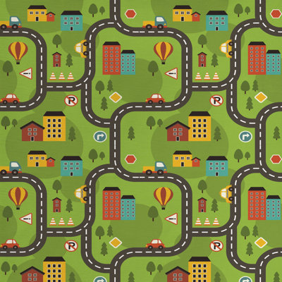 Car Race Track Fabric