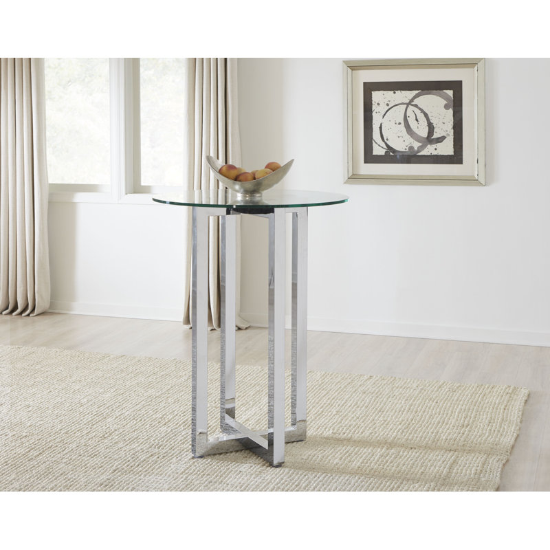 Table de salle à manger ronde en verre Nouv, Bar (hauteur de 42 po), L 32 po x L 32 po