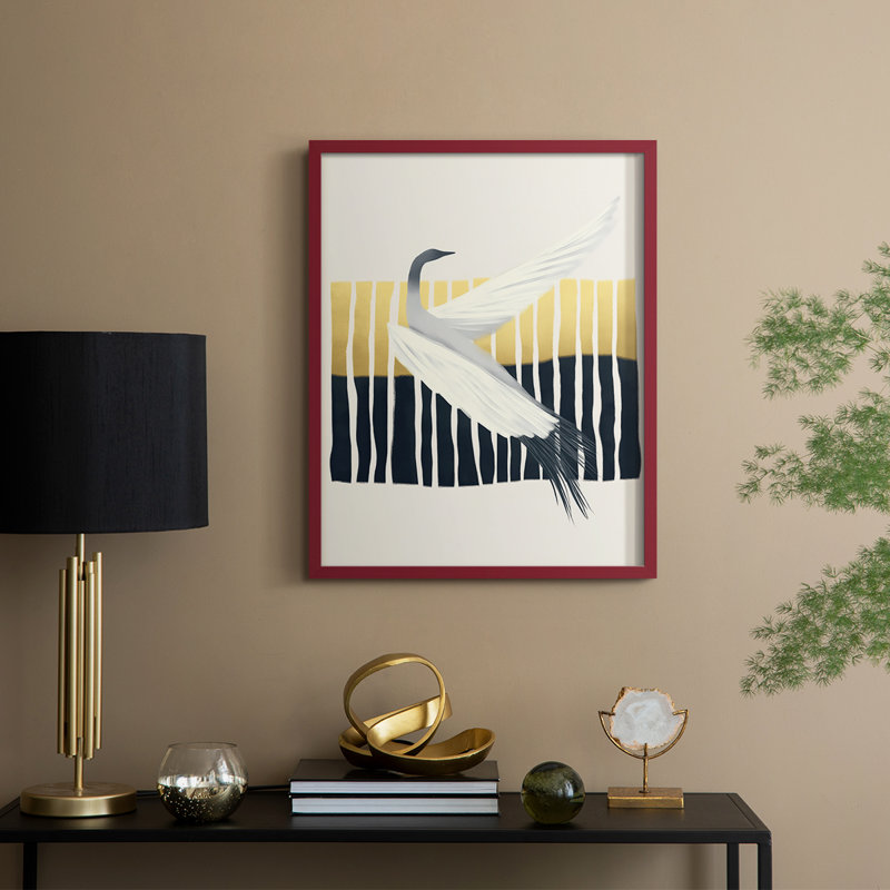 ANIMALS Series CECXC - reproduction encadrée de qualité supérieure - prête à être accrochée - aucun clou requis, Rouge