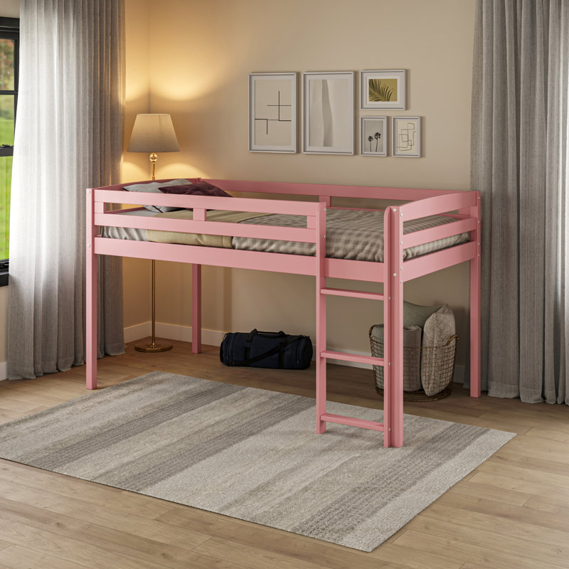 Lit mezzanine en bois massif Alique par Mack & Milo, Simple, Rose