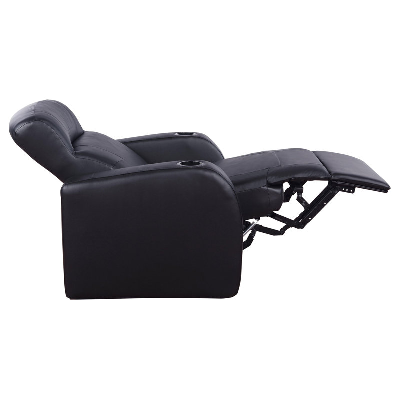 Shanon Upholstered Track Arm Recliner Black