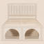 Lit plateforme pour animaux de compagnie avec coin-repas, base de lit robuste-489136211-489136215