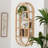 Bali & Pari Labonita Natural Rattan Wall Shelf  – 3-Tier Wall-Mounted Display Unit With Arching Frame For Entryway, Living Room, Or Bathroom