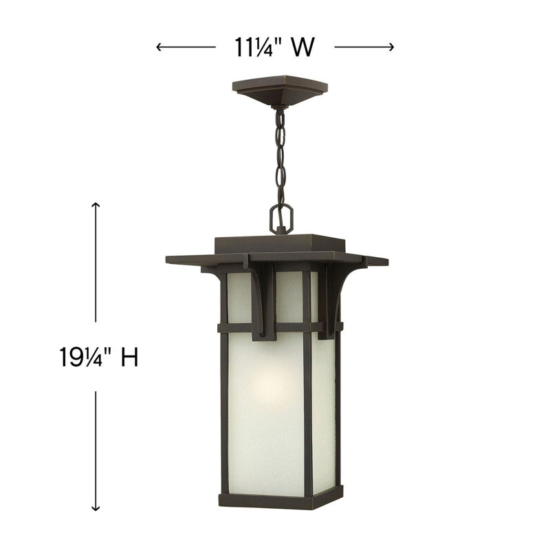 Manhattan Bronze 1 -Bulb 19.3" H Outdoor Hanging Lantern, 100W Max Medium Incandescent
