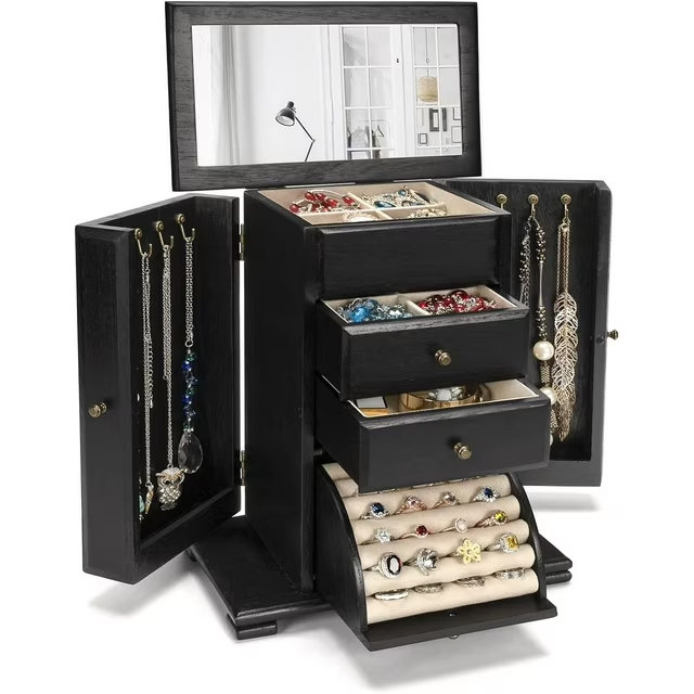 Boîte à bijoux en bois, Noir