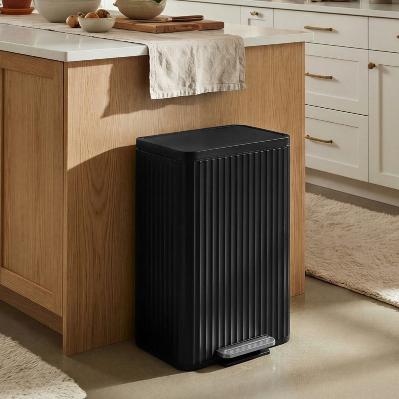 Step On Kitchen Trash Can - 50L, Black