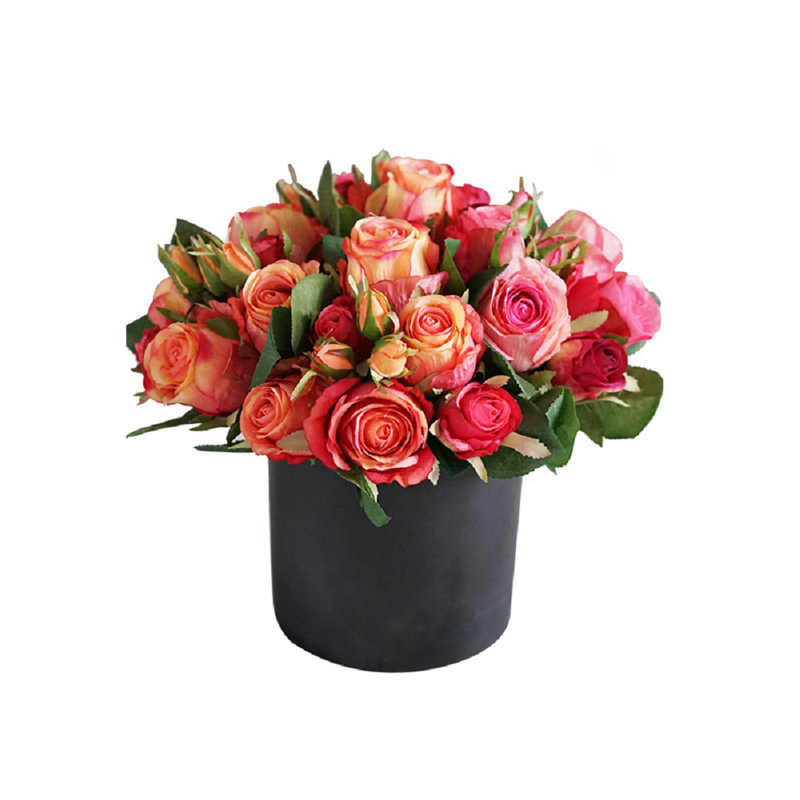 Arrangement floral roses vase, rouge, Noir