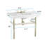 Console en porcelaine de luxe Belle Epoque 35,5 po avec pieds bistro en nickel satiné (ensemble de 2)