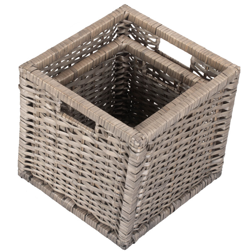 Split Wicker 2 Piece Storage Basket Set