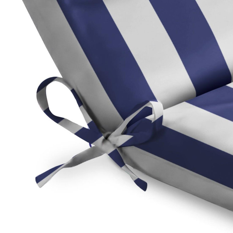 Garden Back and Seat Cushion, Blue Striped
