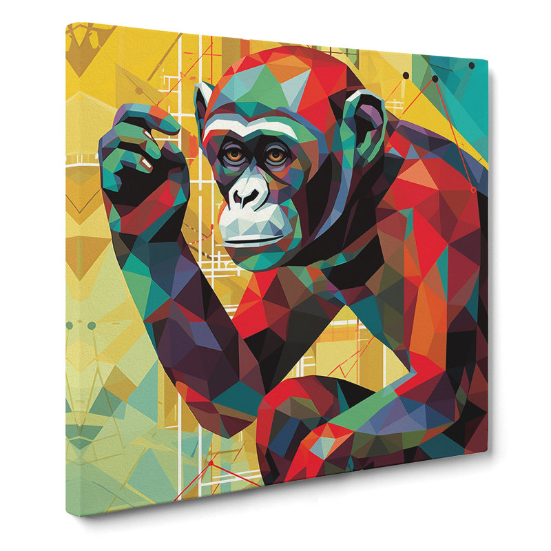 Monkey Constructivism - Wrapped Canvas, 50cm H x 50cm W x 3cm D