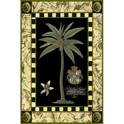 Small Bordered Palm (IP) I - Wrapped Canvas Art Prints