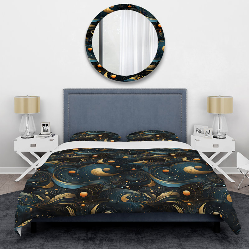 Celestial Geometry Geometric I Duvet Cover, Twin Duvet Cover + 1 Standard Sham