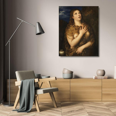 "The Penitent Magdalene" by  Titian - Gallery Wrap Canvas Wall Art
