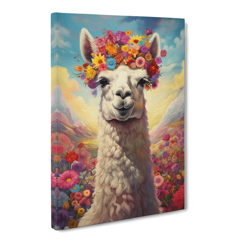 Llama Art Informel Art - Wrapped Canvas, 50cm H x 35cm W x 3cm D
