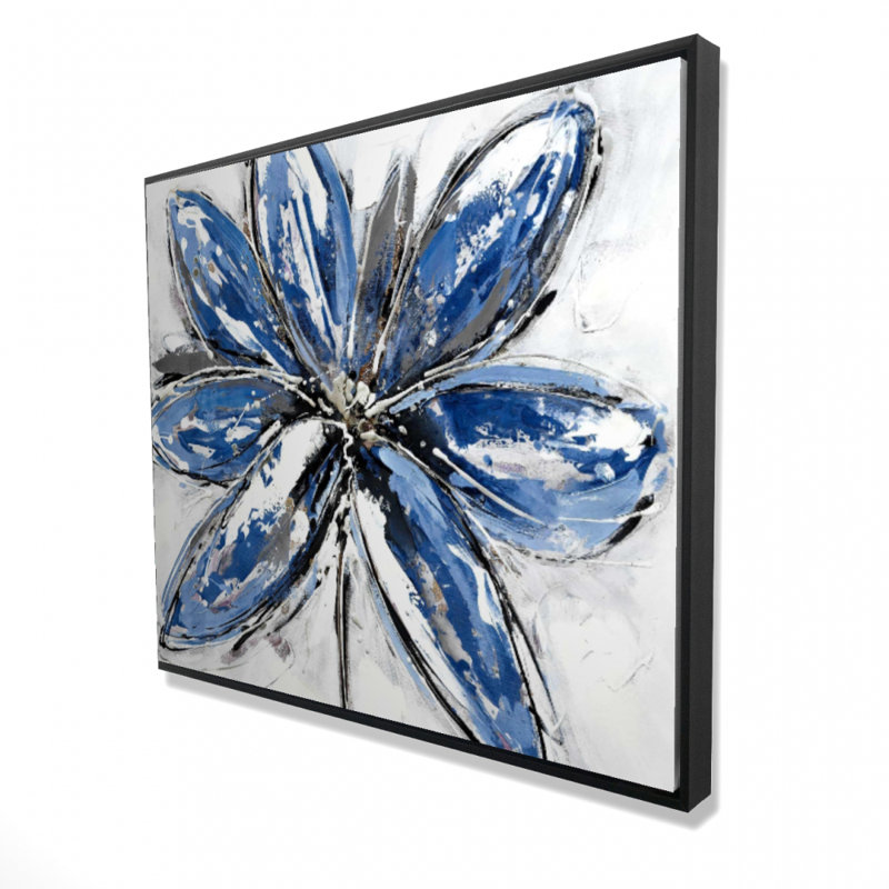 Blue Petal Print On Canvas