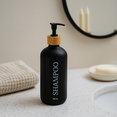 Distributeur de shampooing noir mat 17 fl (500 ml)