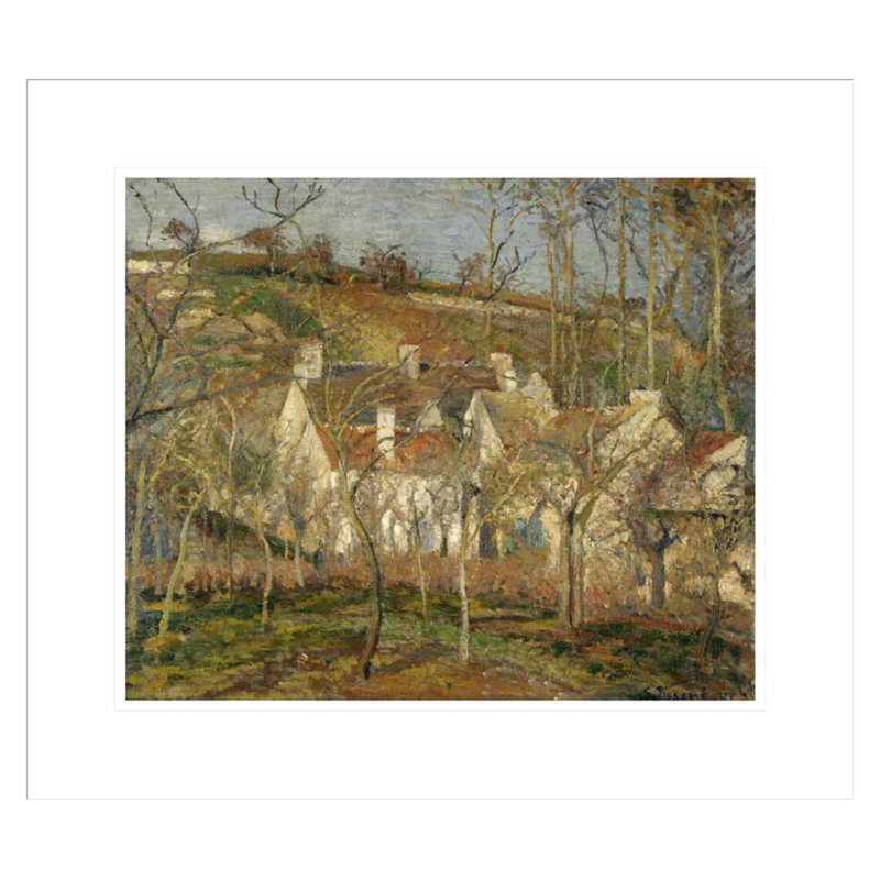 Impression sur toile «Red Corner Village Impression of Winter 1877» par Camille Pissarro, H 17,75 po x l 20,22 po
