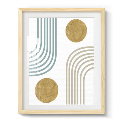 Antique Gold III - Matted and Framed Under Acrylic Glass, Large Living Room Wall Art