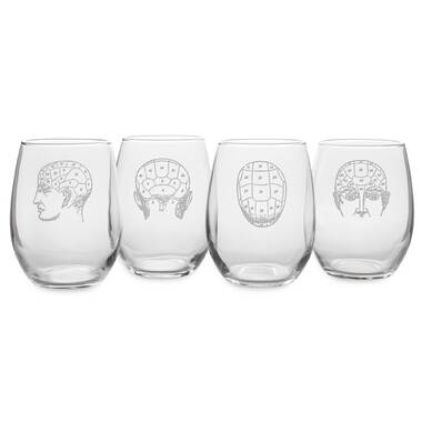 Stemless Wine Glasses Clear Drinkware Glasses Set of 4 Summer