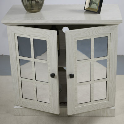 Buffet de rangement durable avec portes en miroir en acrylique