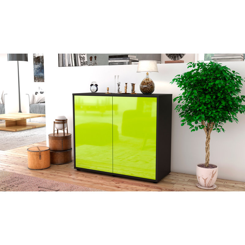 Quintara 92cm Sideboard, Anthracite/High-gloss green
