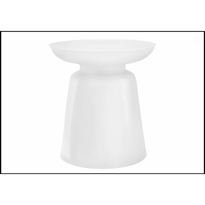 Table d'appoint en métal blanc fabriquée à la main, polyvalente et élégante pour le salon ou la chambre à coucher, Blanc