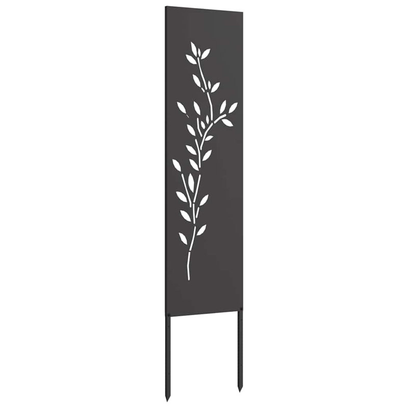 Garden Decorative Panel Stainless Steel, 140cm H x 32cm W x 1.7cm D, Black