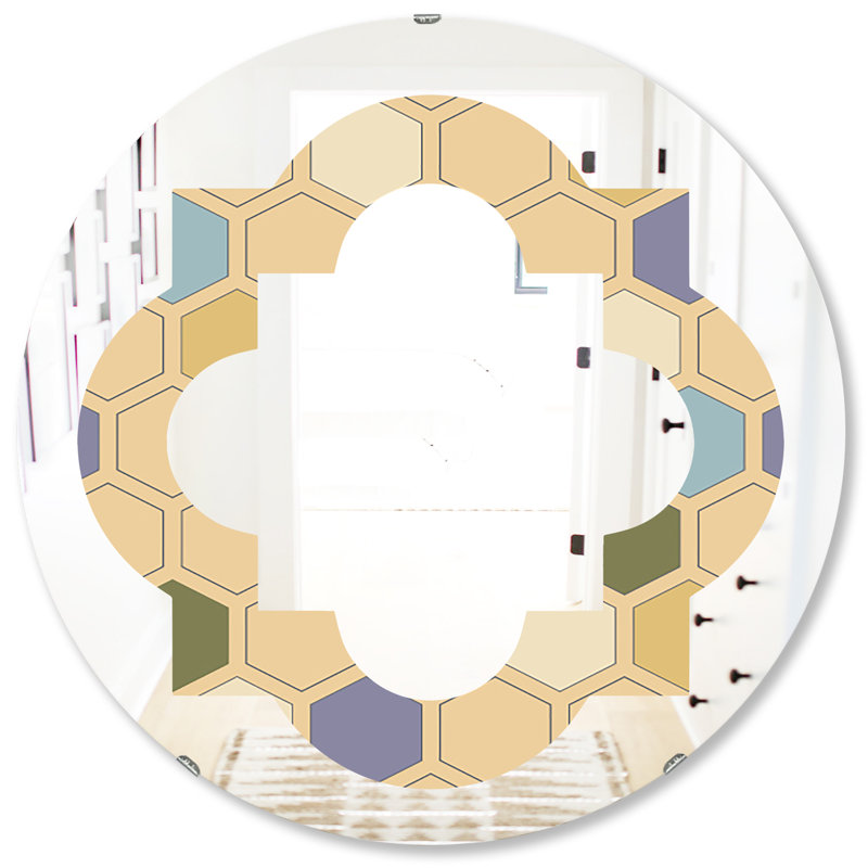 Miroir mural Hexagon, H 31,5 po x l po