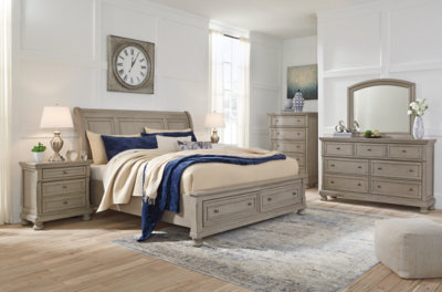 Commode et miroir Lettner, Gris