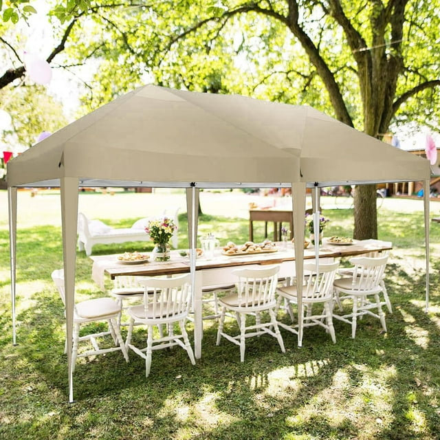 10x20 Pop Up Canopy Tent Waterproof Commercial Instant Shelter Outdoor Gazebo , Khaki