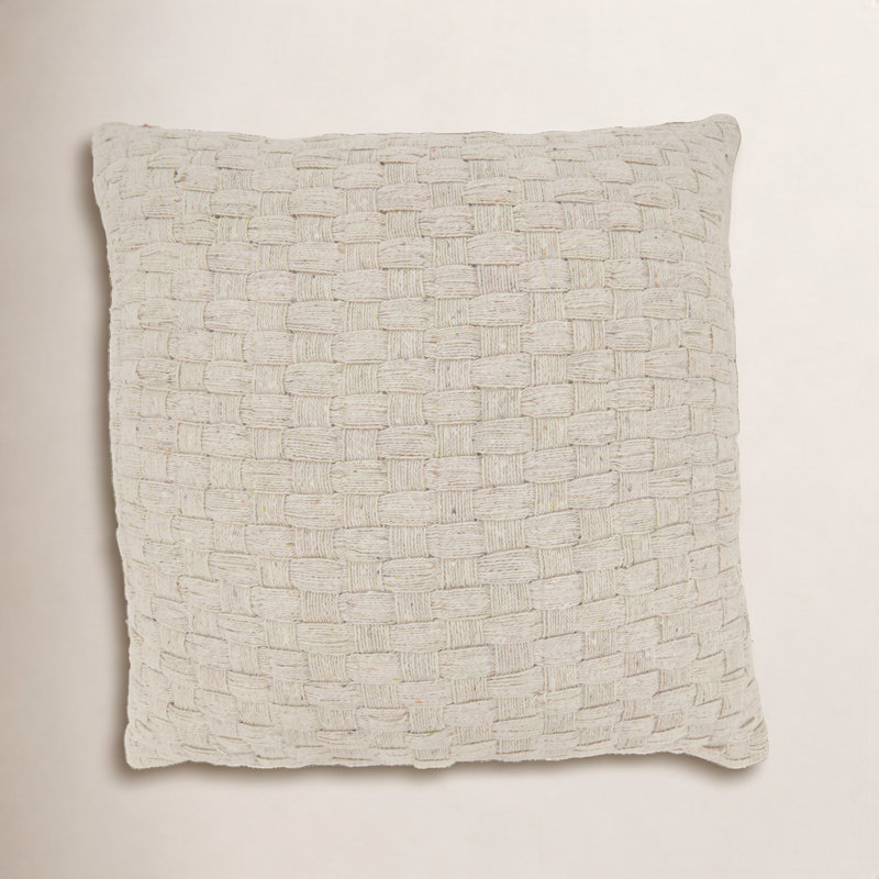 Textured Waffle Weave Pillow Cover, No Insert, Ivory