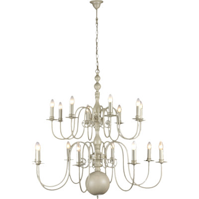 Aubervilliers 16-Light Candle Style Chandelier