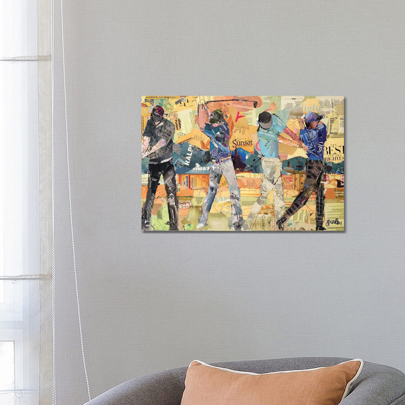Sunset Golf by Jamie Pavlich-Walker - Painting on Canvas, 66.04 cm H x 45.72 cm W x 1.91 cm D, Wrapped Canvas