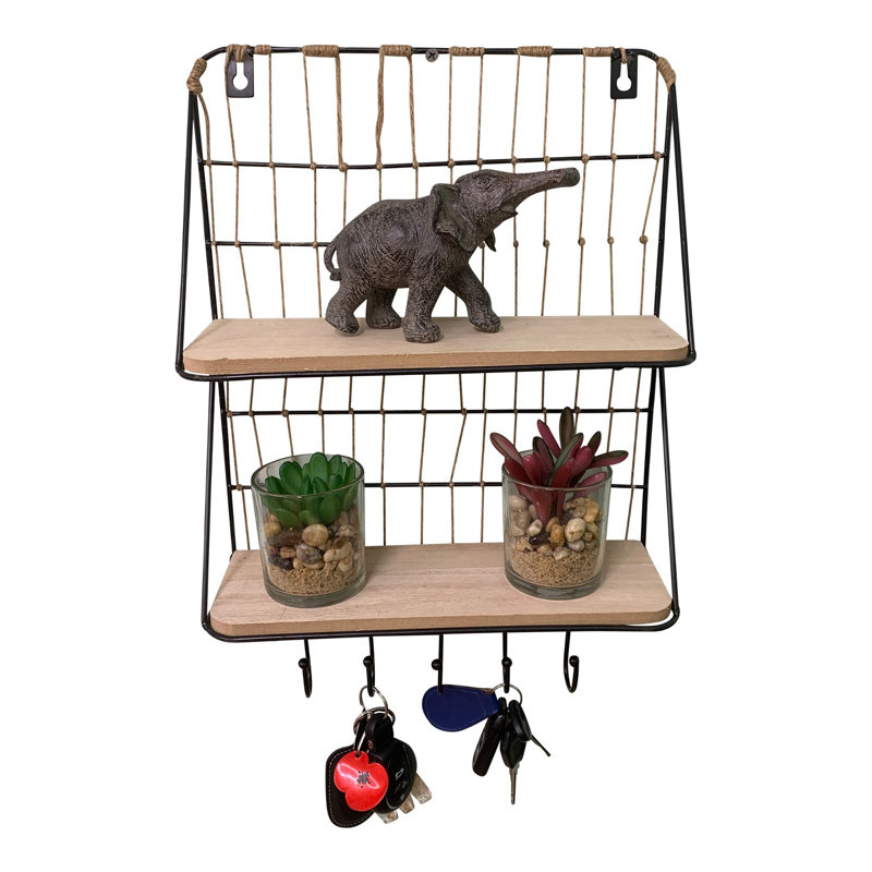 Valdis 2 Piece Tiered Shelf with Hooks