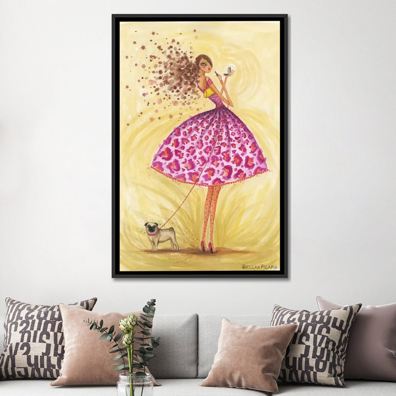 «Parkville» par Bella Pilar, reproduction sur toile, H 26 po x l 18 po x P 1,5 po, Toile encadrée noire, Pas de tapis