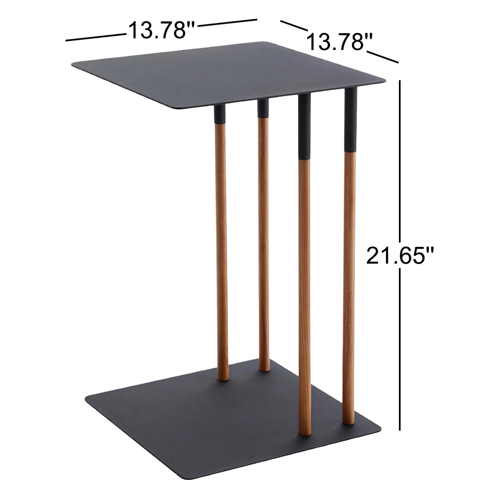 Plain 14" Walnut End Table, Black
