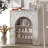 Retro White Solid Wood Freestanding Fireplace