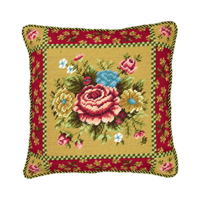 Abby Floral Bouquet Needlepoint Pillow