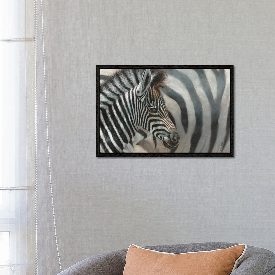 Zebrafohlen von David Stribbling - Galerie-verpackte Leinwand Giclée auf Leinwand