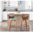 Tenessa Swivel Upholstered Counter Stool with Solid Wood Frame-89290007