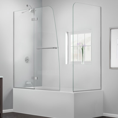 Aqua Ultra 57 "W x 58" H Semi-Frameless Tub Door with Return Panel
