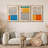 Abstract Vibrant Color Blocks " Mid-century Modern Multicolor Block Colorful Framed Abstract Geometric Canvas Print Wall Art " 3 - Pieces-75848670-75848669