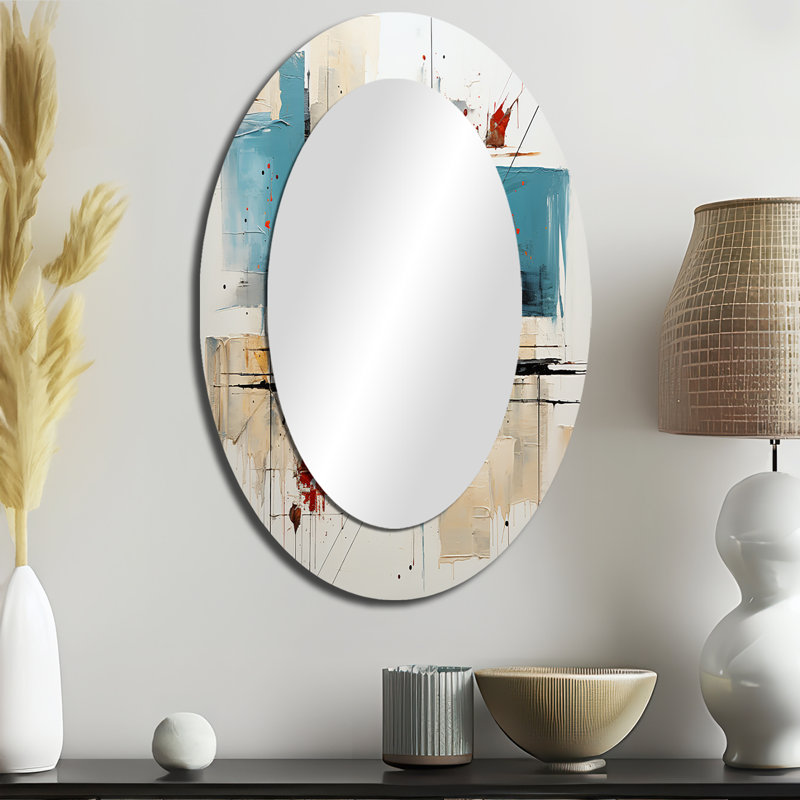 Miroir mural Teal Orange Bold Flow Collage, 36 po x 24 po